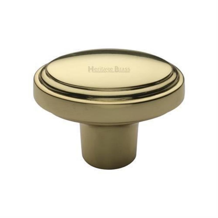 Stepped Oval Cabinet Knob in Polished Brass Finish - C3975 41-PB 