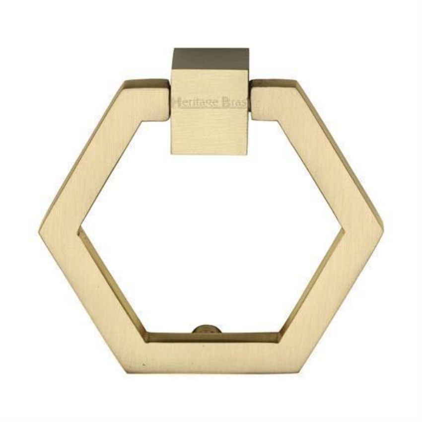 Hexagon Cabinet Drop Pull in Satin Brass Finish - C6334-SB