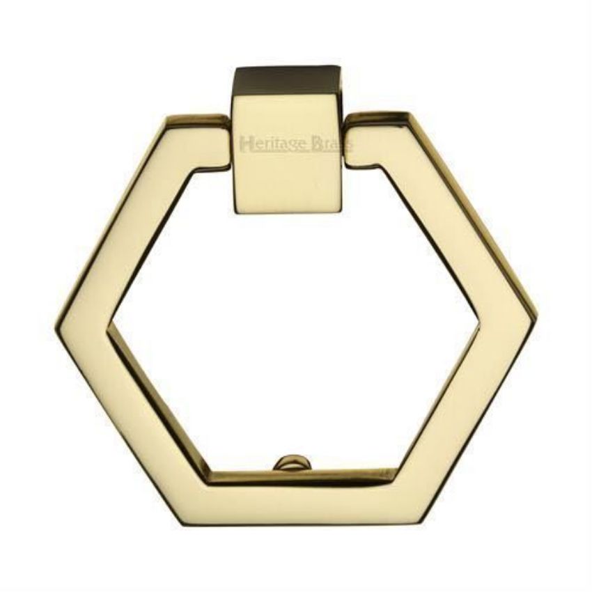 Hexagon Cabinet Drop Pull in Polished Brass Finish - C6334-PB