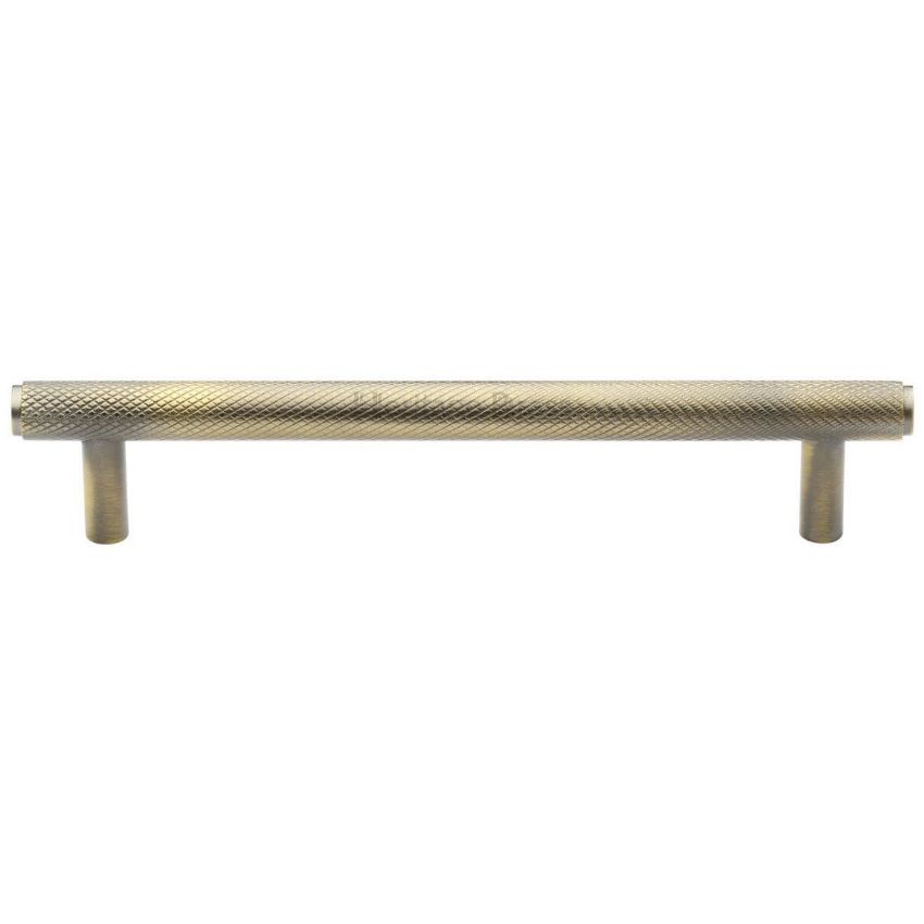 Knurled Cabinet Pull Handle in Antique Brass Finish - V4458-AT