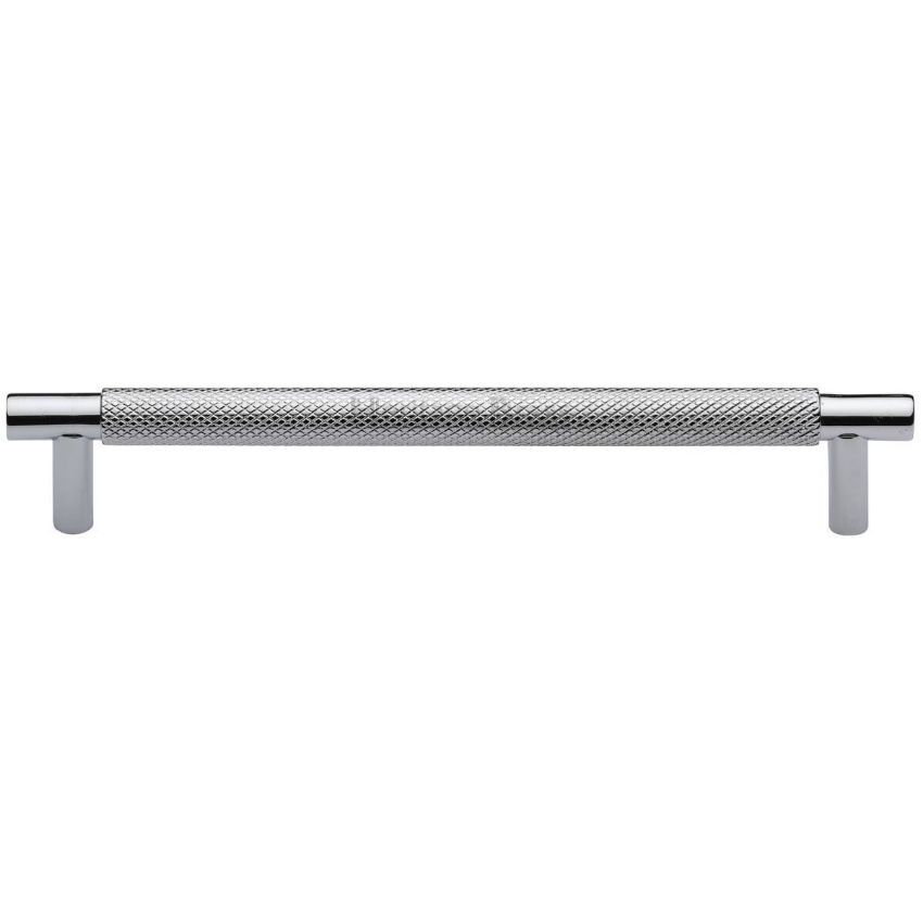 Partial Knurled Cabinet Pull Handle in Polished Chrome Finish - V4461-PC