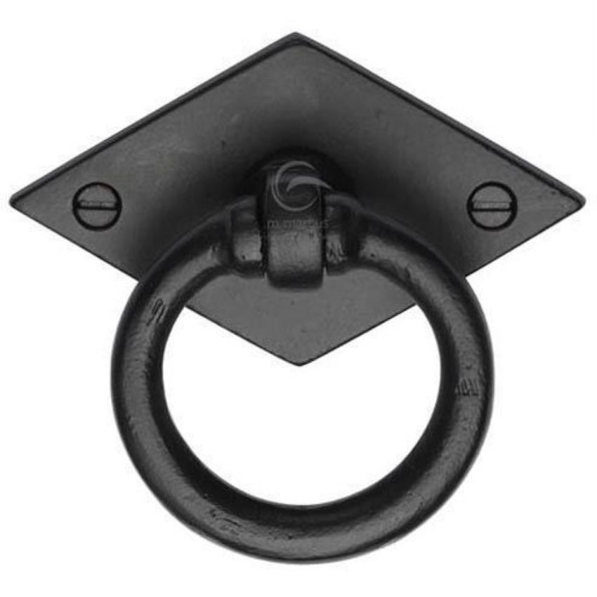 Matt Black Iron Diamond Cabinet Ring Drop Pull - FB6301 