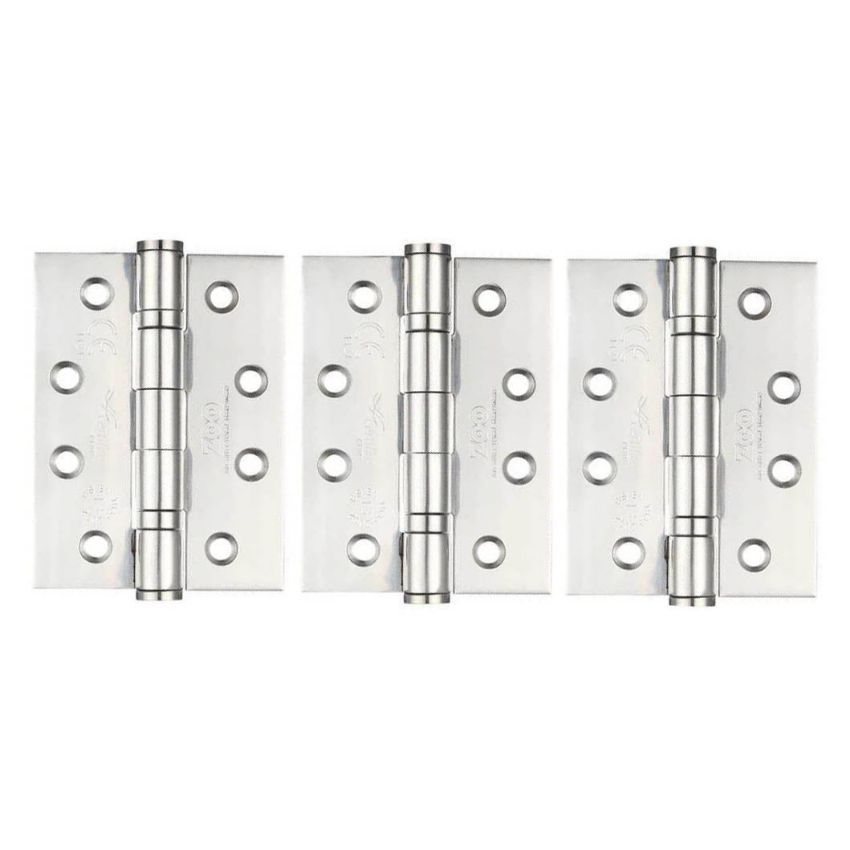 4" (102mm) Grade 13 Polished Stainless Steel Fire Door Hinges - ZHSS243P3