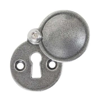 Round Pewter Covered Keyhole Escutcheon - FDRCE01