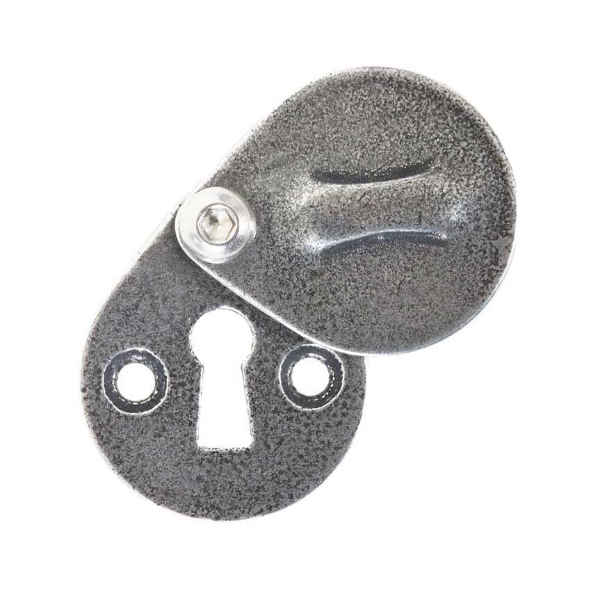 Oval Pewter Covered Keyhole Escutcheon -FDOCE01