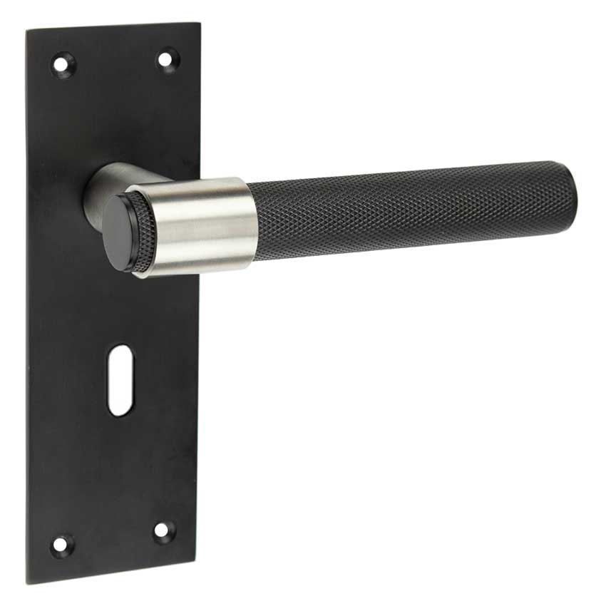 Nero T-Bar Lever Lock Handle on Backplate in Matt Black - JMB101