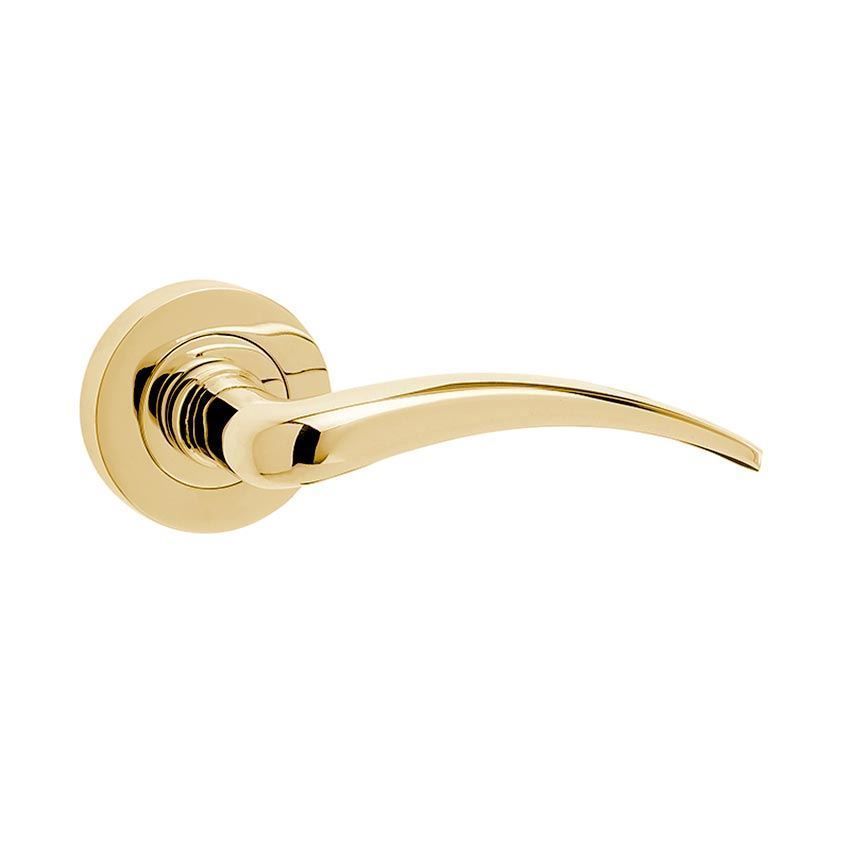 Jedo Gull Door Handle- Polished Brass- JV420PVD