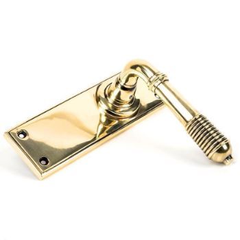 Reeded Latch Handle in Aged Brass - 33083_01