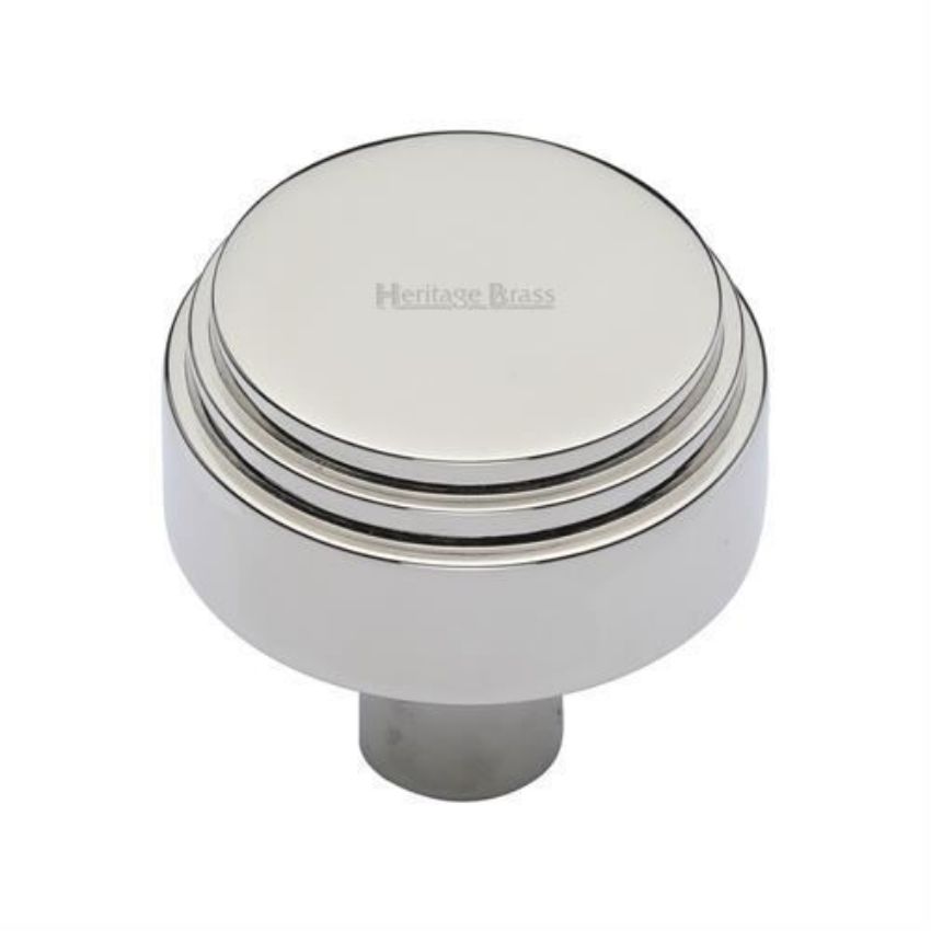Round Deco Cabinet Knob in a Polished Nickel Finish - C3987-PNF