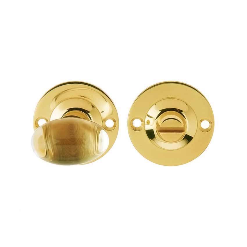 Glass Bathroom Turn and Release - Polished Brass - JH6001PB