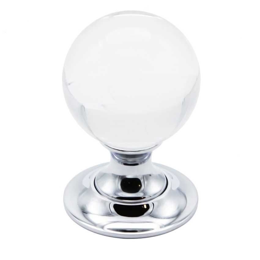 Plain Glass Ball Mortice Knob- Polished Chrome - JH1150PC	
