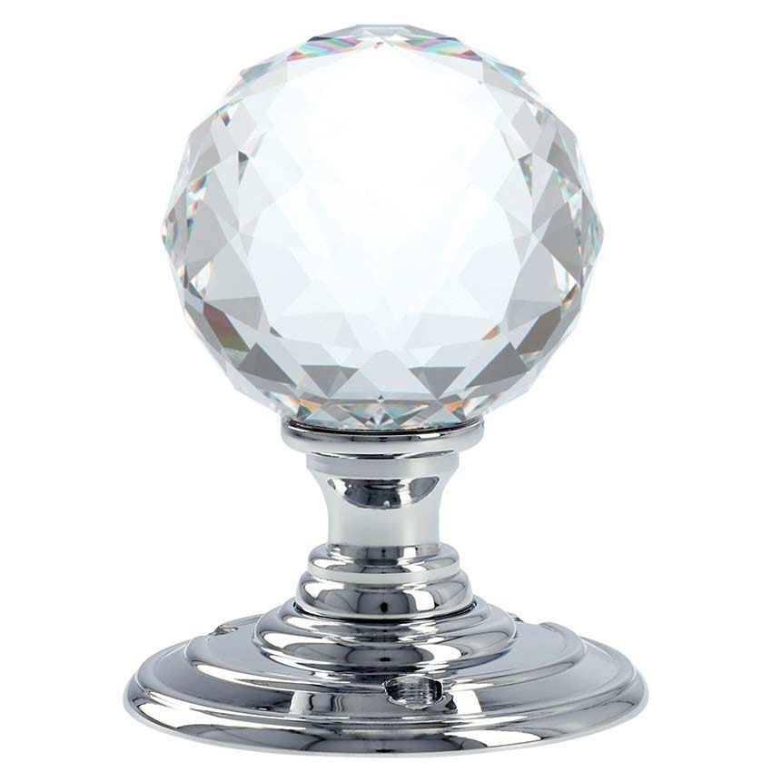 Alexander and Wilks Olivia Glass Faceted Door Knob - AW371-55-PC 