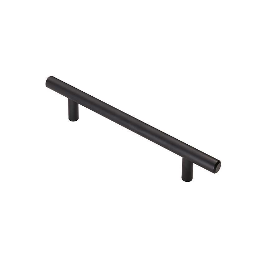 Matt black 12mm Steel T-Bar Cabinet Handle 128mm - FTD445BMB