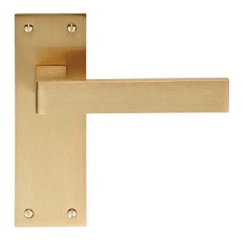 SASSO LEVER ON BACKPLATE - Satin Brass - EUL012SB