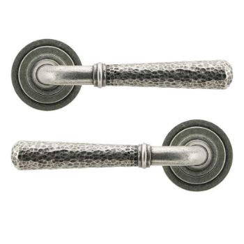 Pewter Hammered Newbury Lever on a Plain Rose - Unsprung - 49990 