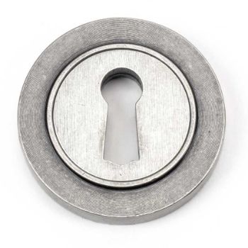 Pewter Round Plain Escutcheon - From the Anvil - 45703