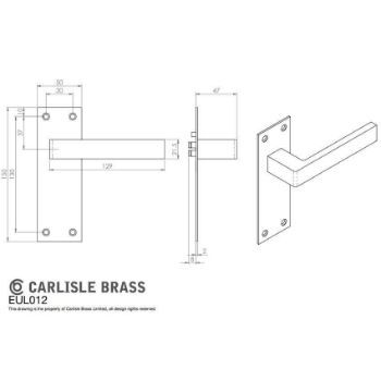 SASSO LEVER ON BACKPLATE DRAWING - Satin Brass - EUL012SB	