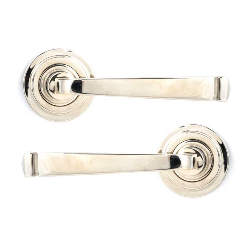 Avon Lever on an Art Deco Rose in Polished Nickel (Unsprung) - 49954 