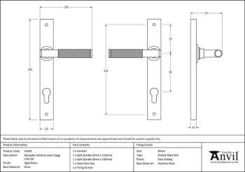 Brompton Slimline Sprung Lever Espag Lock Set - Aged Brass - 45499