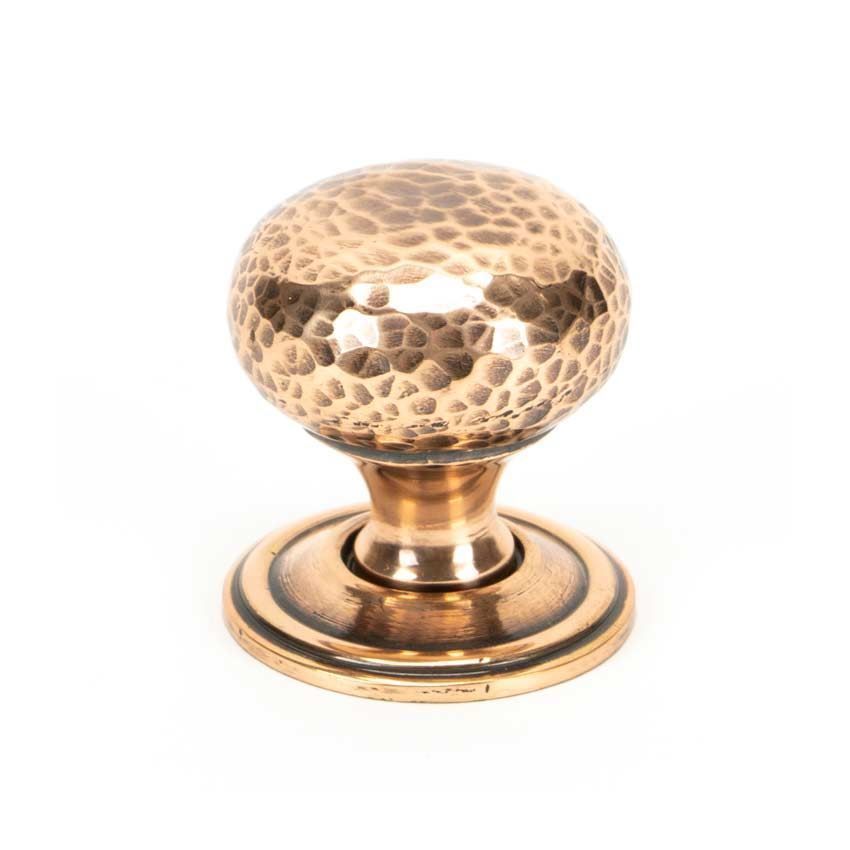 Polished Bronze Hammered Mushroom Cabinet Knob