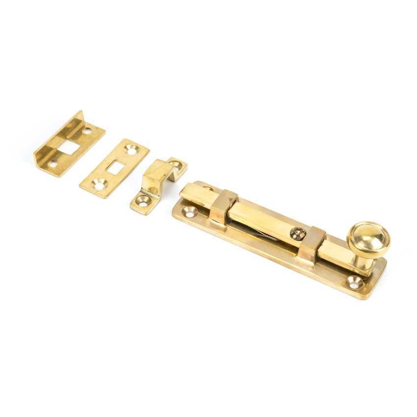 Polished Brass 4" Universal Bolt - 33096