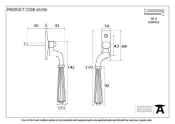 Aged Brass Hinton Espag - LH - 45350