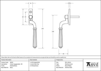 Polished Brass Hinton Espag - RH - 46701