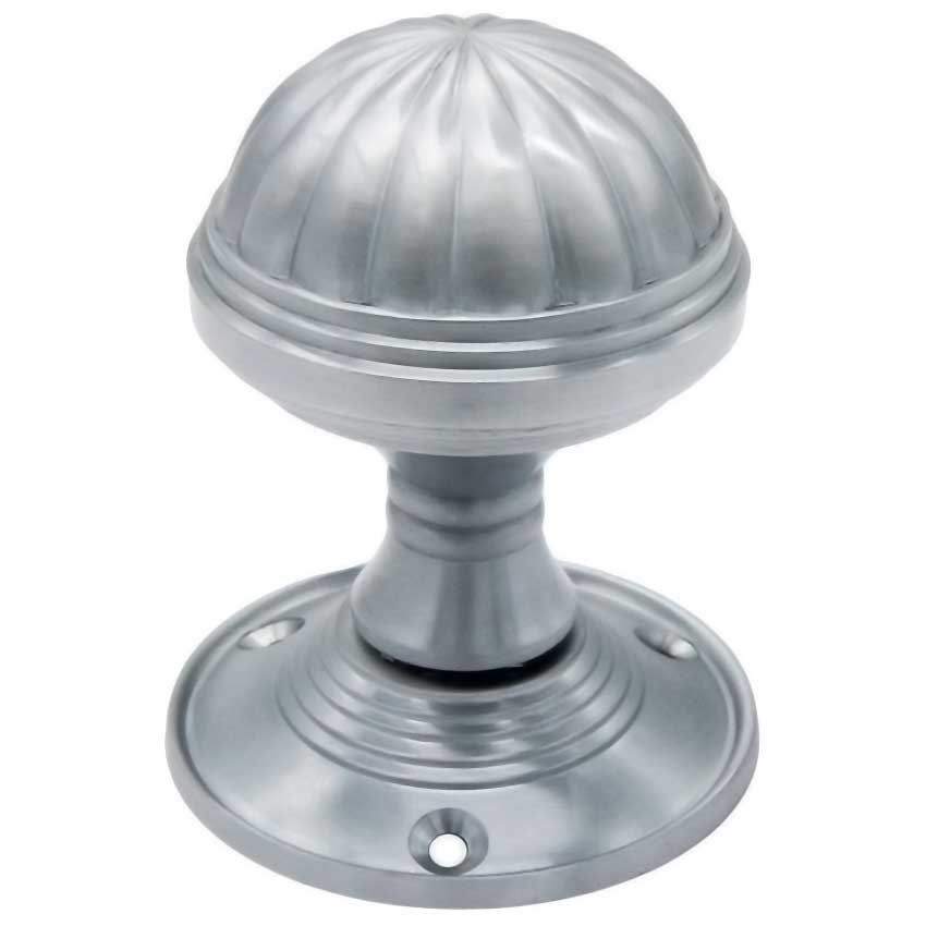 Jedo Fluted Mortice Knob- Satin Chrome- JV183MSC