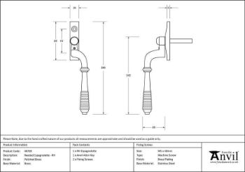 Polished Brass Reeded Espag - RH - 46709