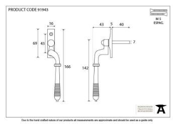 Polished Bronze Reeded Espag - RH - 91943