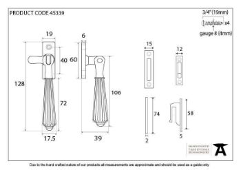 Aged Brass Locking Hinton Fastener - 45339