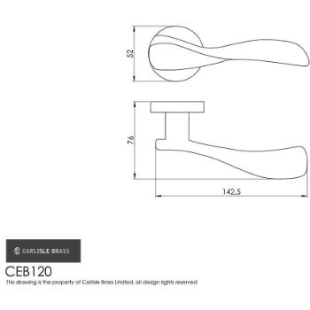 LAVI LEVER ON ROUND ROSE DRAWING - CEB120SC