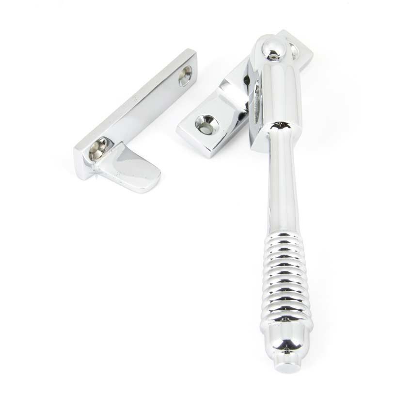 Polished Chrome Night-Vent Locking Reeded Fastener - 90330 