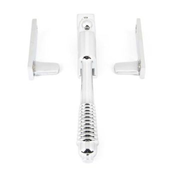 Polished Chrome Night-Vent Locking Reeded Fastener - 90330 