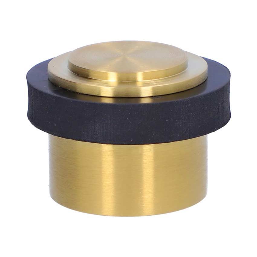 Alexander and Wilks Plain Floor Mounted Door Stop in Satin Brass PVD - AW603SBPVD 