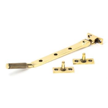 Aged Brass Hammered Brompton Window Stay - 46173