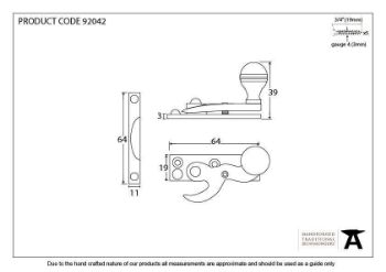 Aged Brass Prestbury Hook Fastener - 92042 