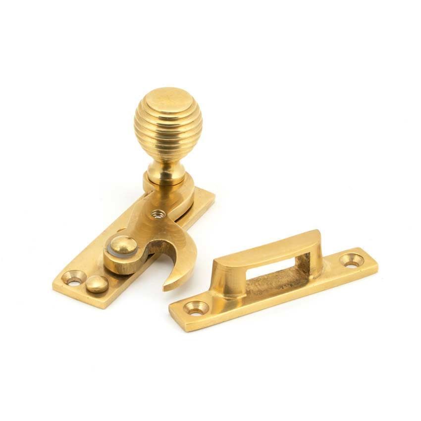 Polished Brass Beehive Sash Hook Fastener - 45935 