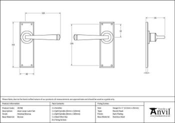 Period Avon Latch Handle in Aged Bronze