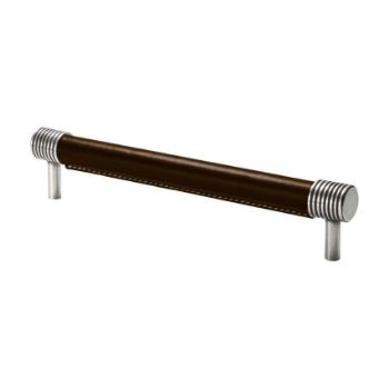 Jarrow Chocolate leather and Pewter round bar handle - FD410