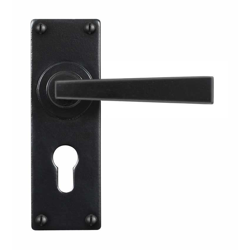 ARUNDEL EURO LOCK PLATE 48MM FLAT BLACK - SB-FB1129
