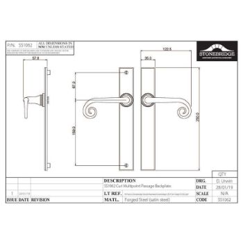 CURL MULTIPOINT PASSAGE 92mm ARMOR COAT FLAT BLACK LEFT HANDED - SB-FB1075LH