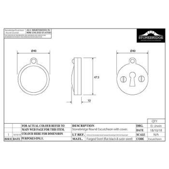 ESCUTCHEON - ROUND COVERED ARMOR COAT FLAT BLACK - SB-FB114