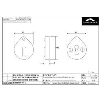 ESCUTCHEON OVAL COVERED ARMOR COAT FLAT BLACK - SB-FB116