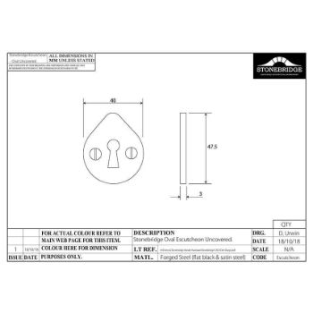 ESCUTCHEON OVAL UNCOVERED ARMOR COAT FLAT BLACK - SB-FB115 