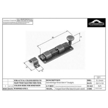 Straight 4" Surface Bolt - Satin Steel - NFS722