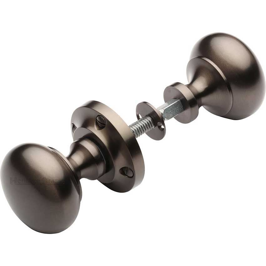 Victoria Rim Mortice Door Knobs - RIM-V980-MB