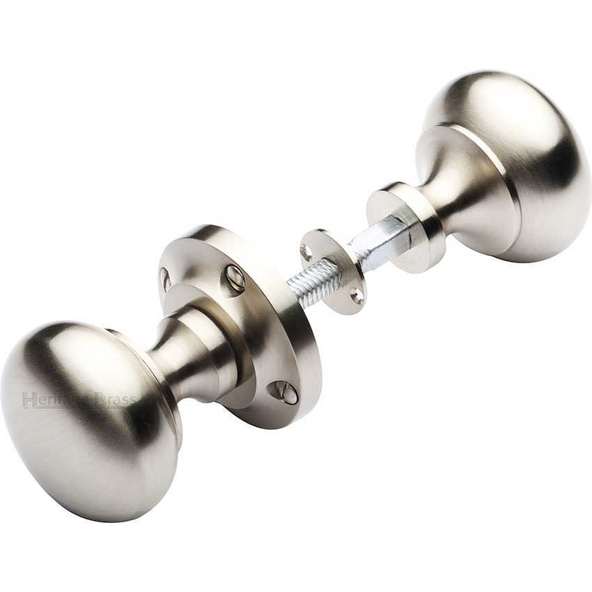 Victoria Rim Mortice Door Knobs - RIM-V980-SN