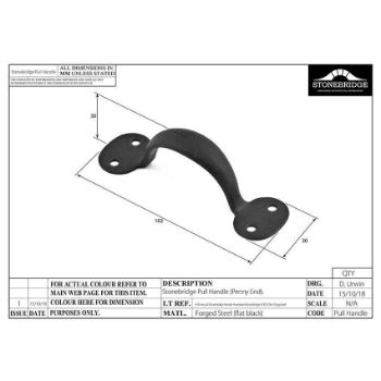 PENNY END PULL HANDLE 4"/100mm ARMOR COAT FLAT BLACK - SB-FB400