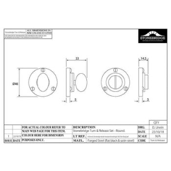 Privacy Turn & Release on a Round Rose - Satin Steel Finish - NFS700